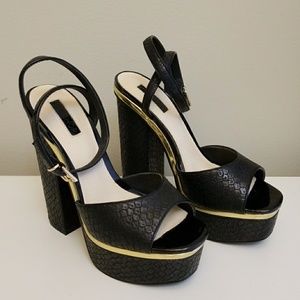 Peep Toe Ankle Strap Platform Heels